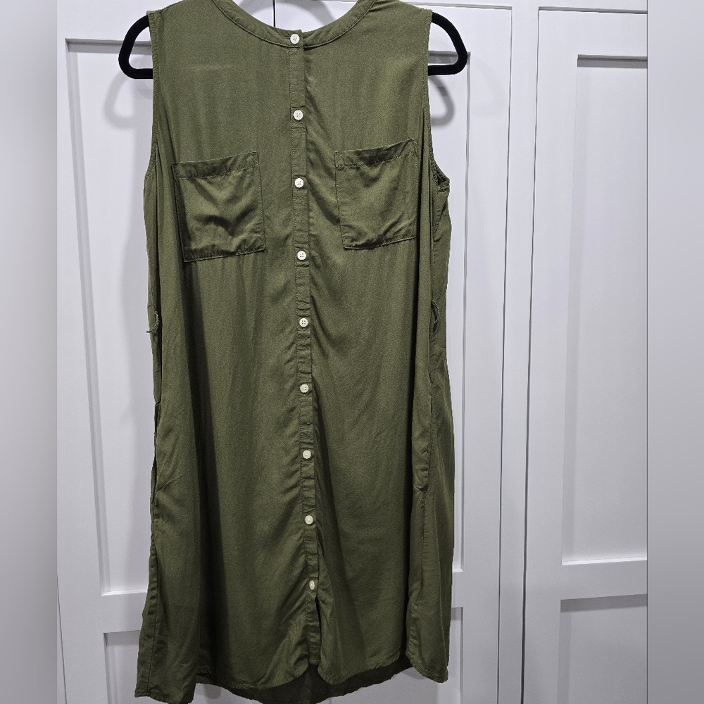👗GAP Olive Green Tank Dress – Size Large - Picture 2 of 13